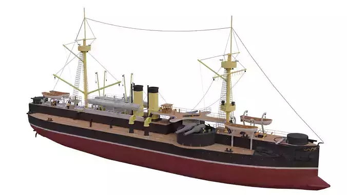 Chinese ironclad Dingyuan 3D model