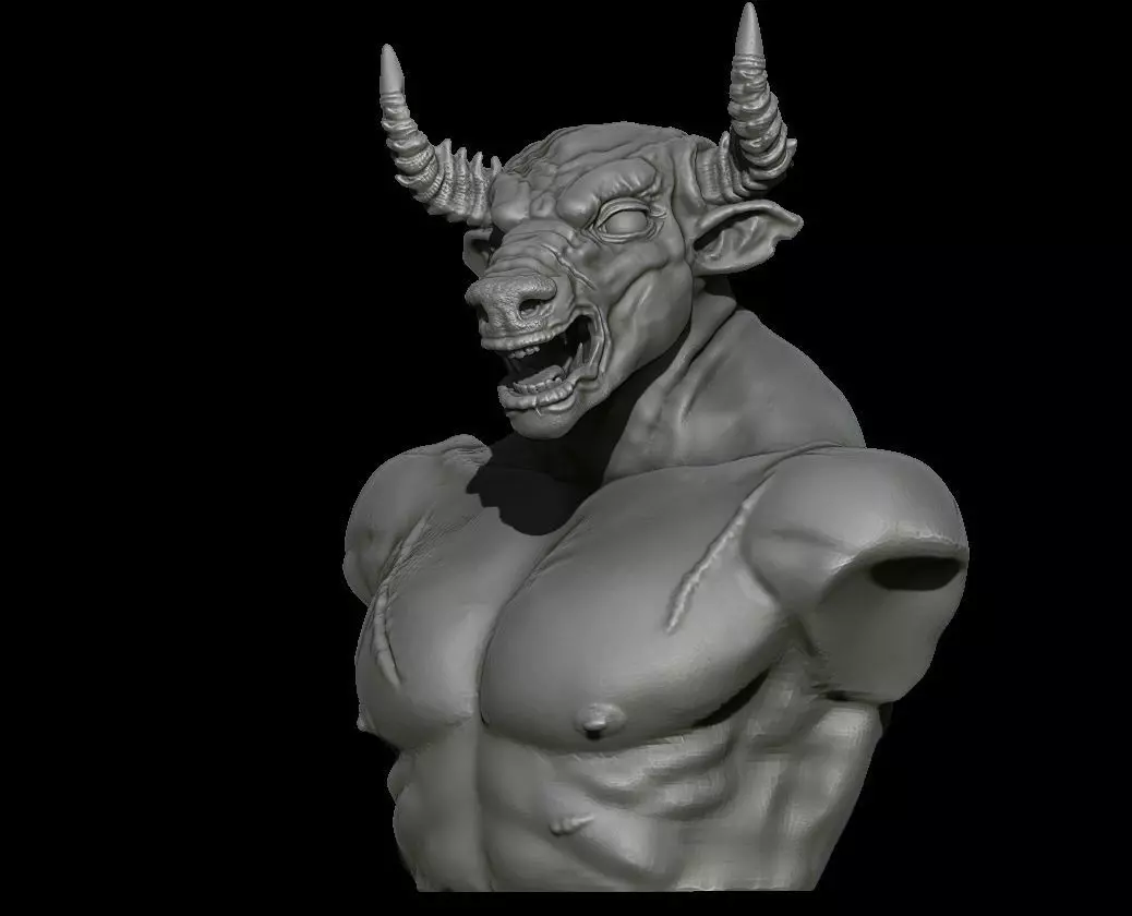 Minotaur Bust 3D print model_0