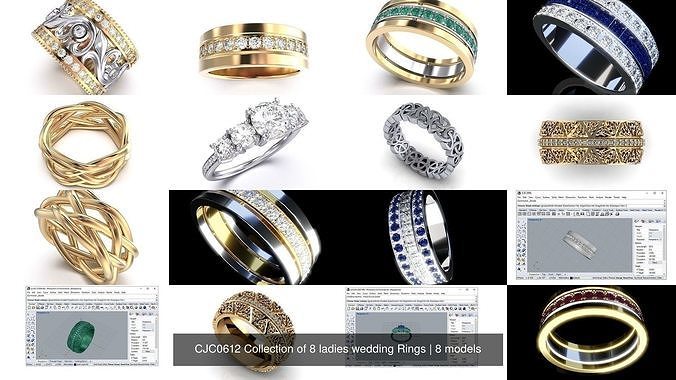 CJC0612 Collection of 8 ladies wedding Rings 