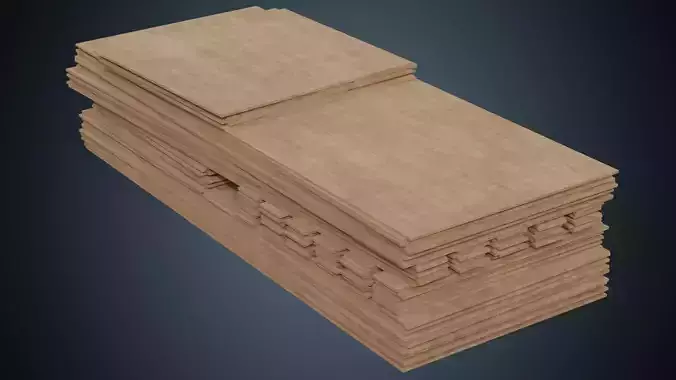 Wooden Sheets 1A Low-poly 3D model