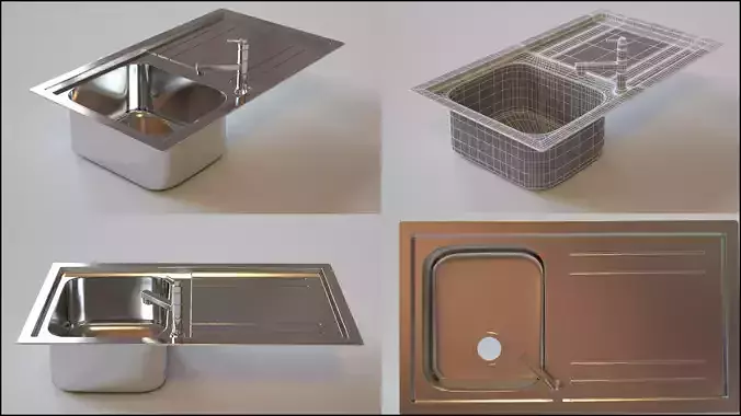 Kitchen Sink with Single Bowl Drainer 