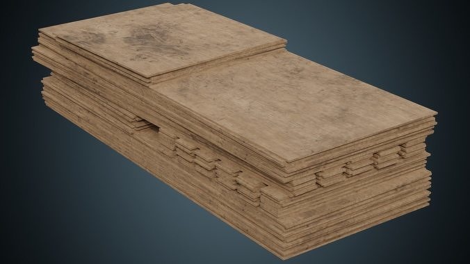 Wooden Sheets 1B Low-poly 3D model