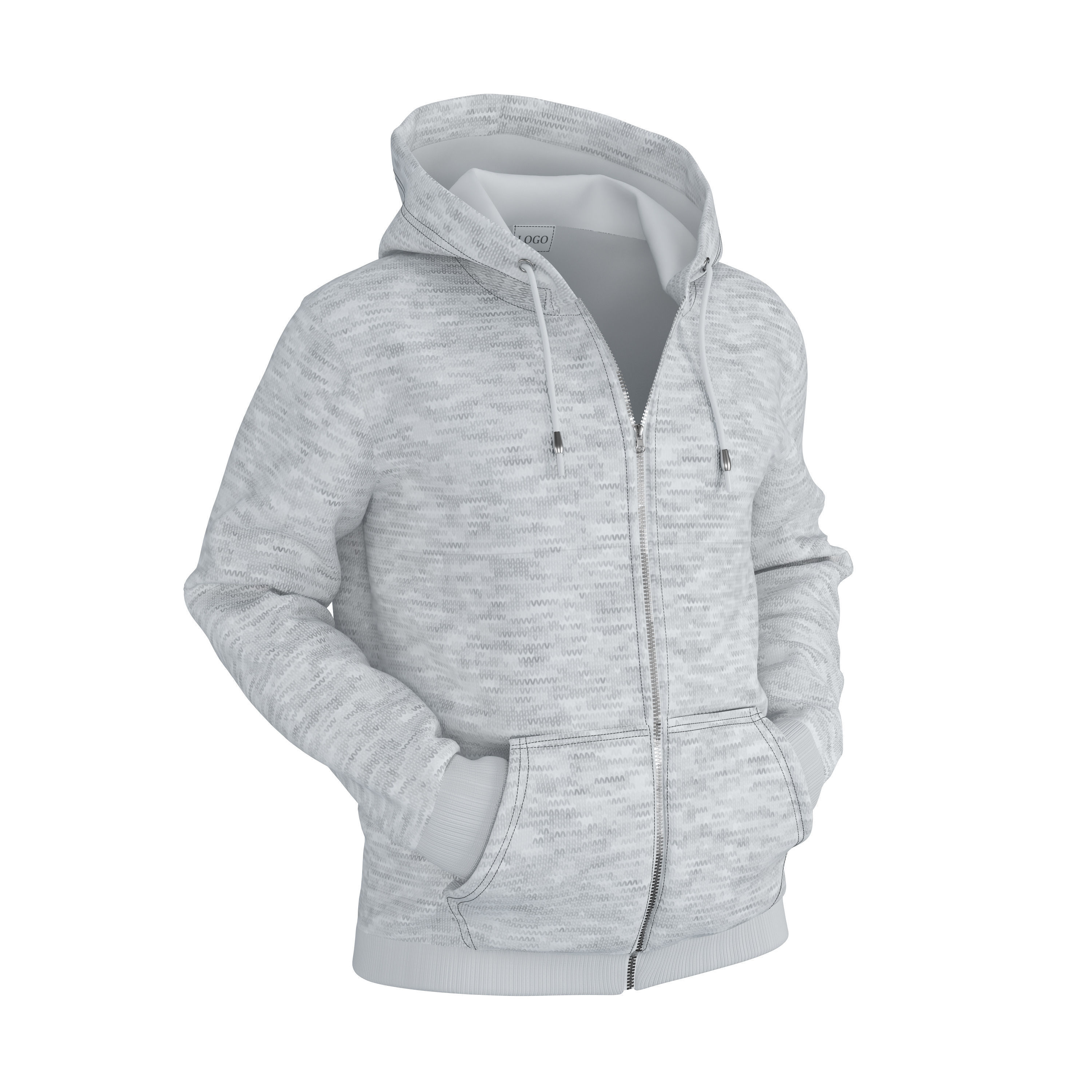 Zipped Hoodie 3D model_2