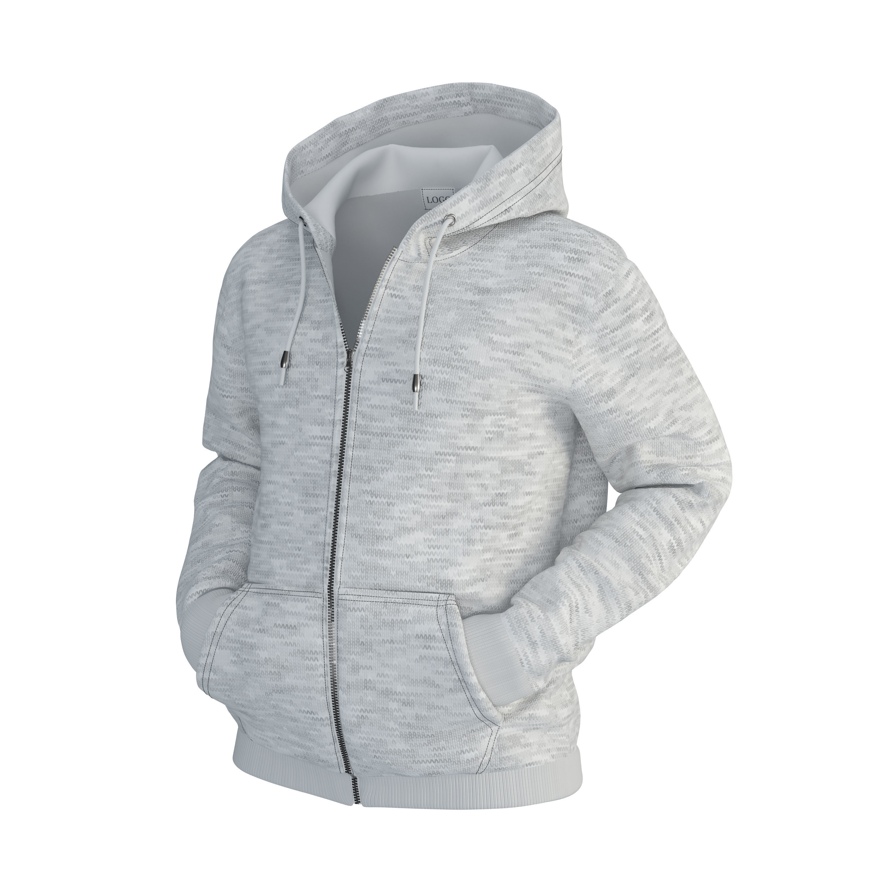 Zipped Hoodie 3D model_5