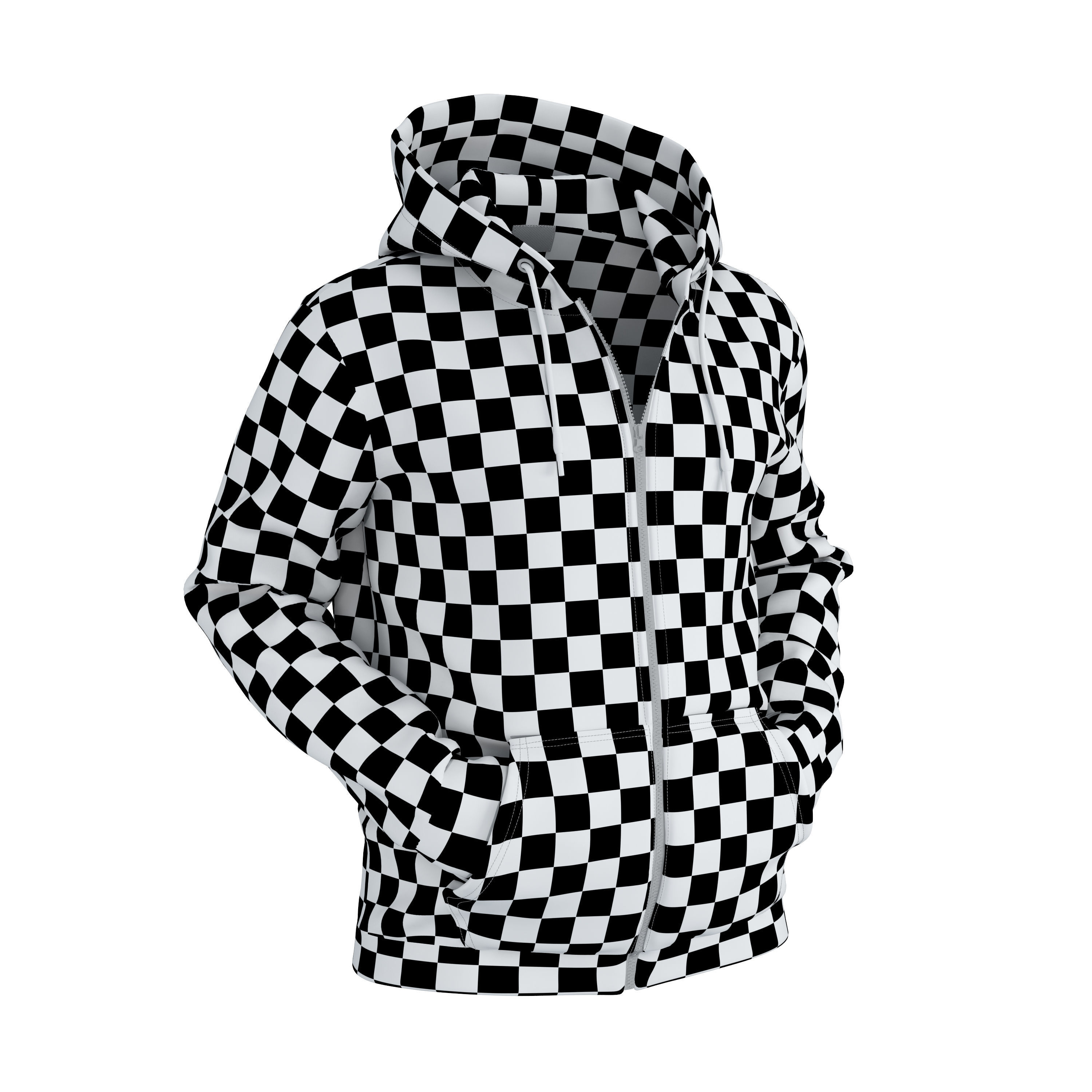 Zipped Hoodie 3D model_7
