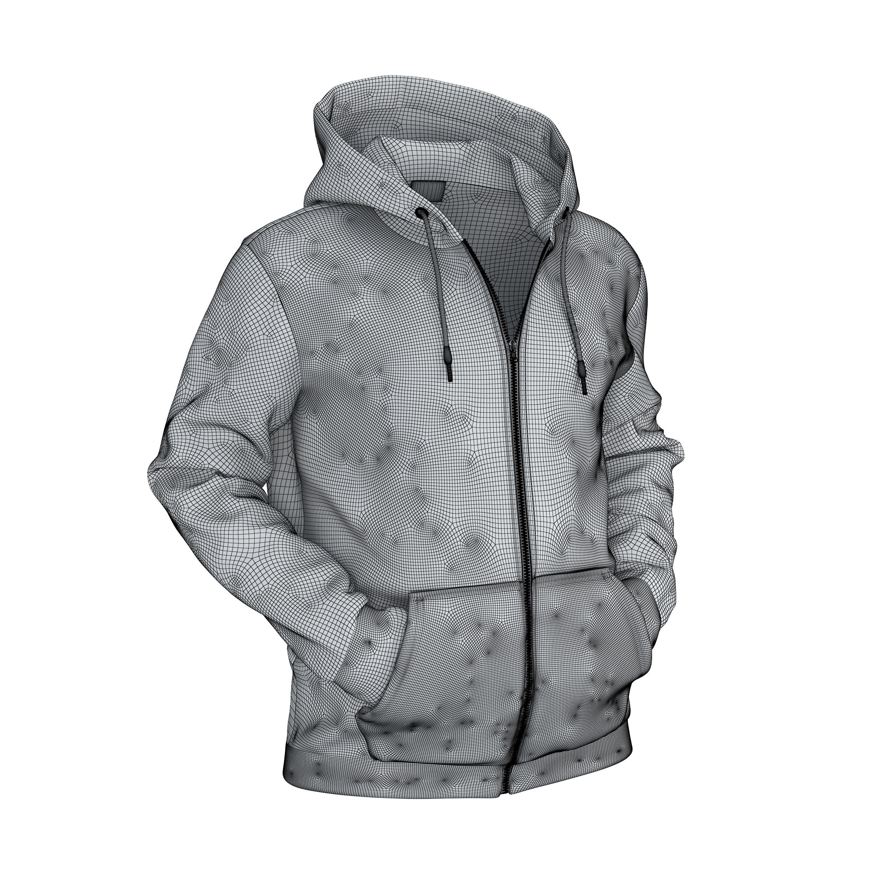 Zipped Hoodie 3D model_6