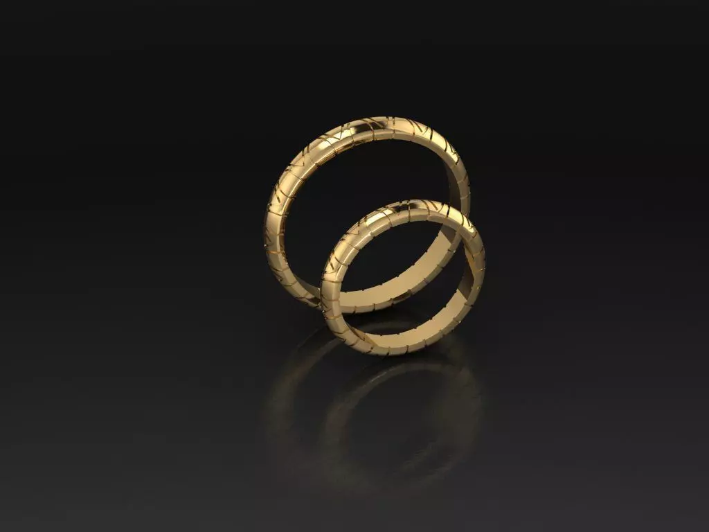 rhombuses wedding rings 3D print model