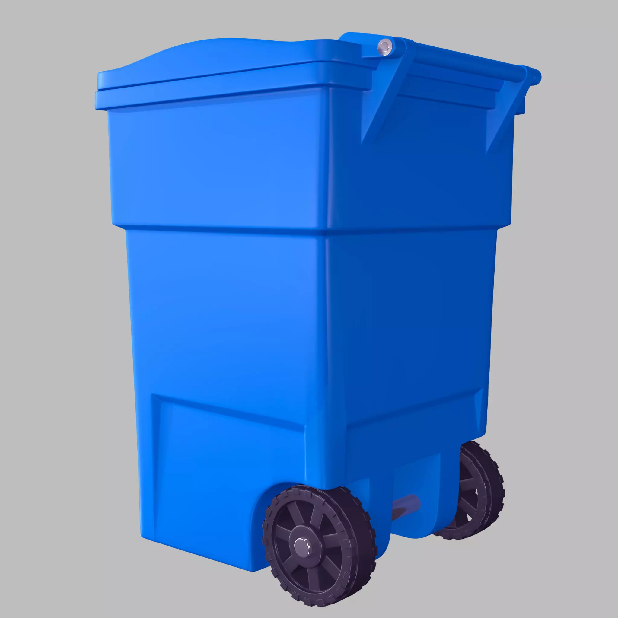 Dustbin trash can on wheels 3D model_0