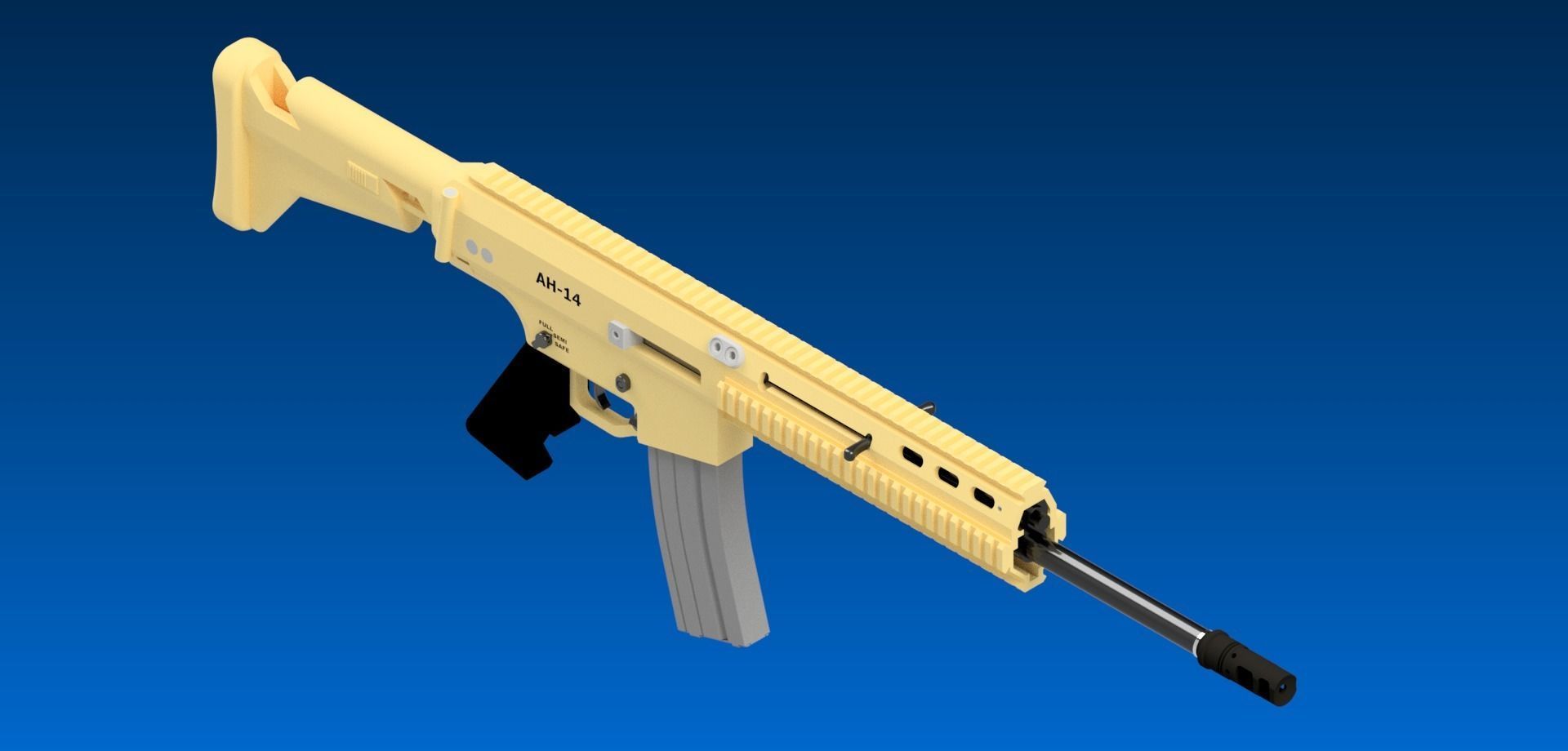 AH-14 Assault Rifle 3D model_1