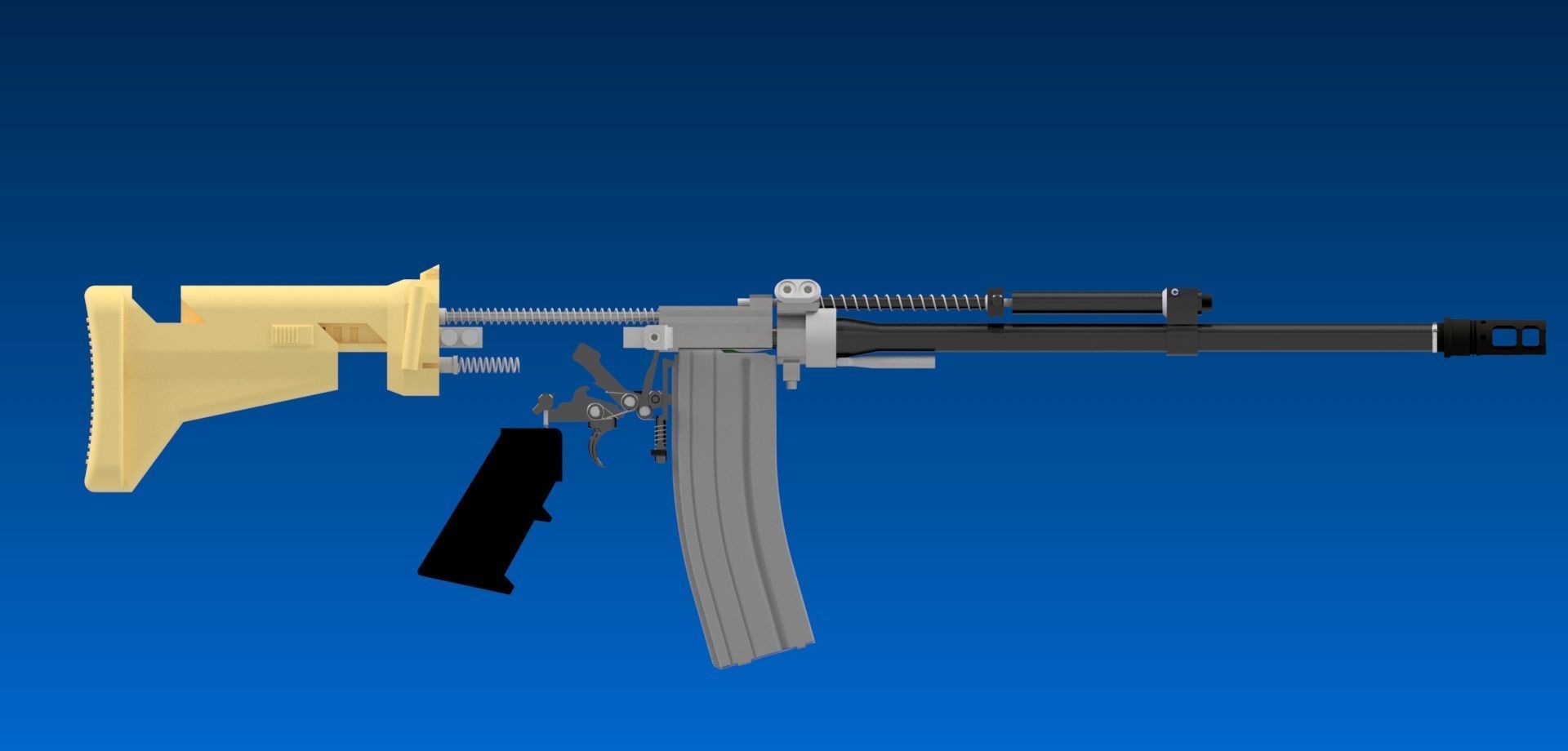 AH-14 Assault Rifle 3D model_2