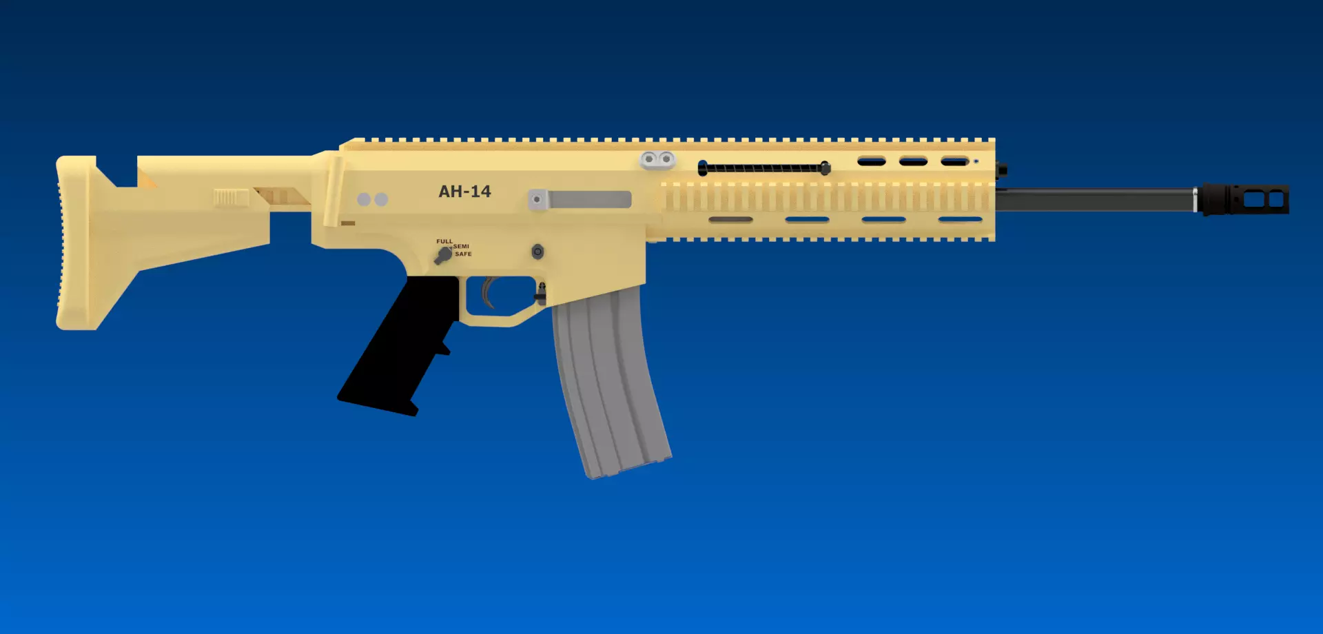 AH-14 Assault Rifle 3D model_0