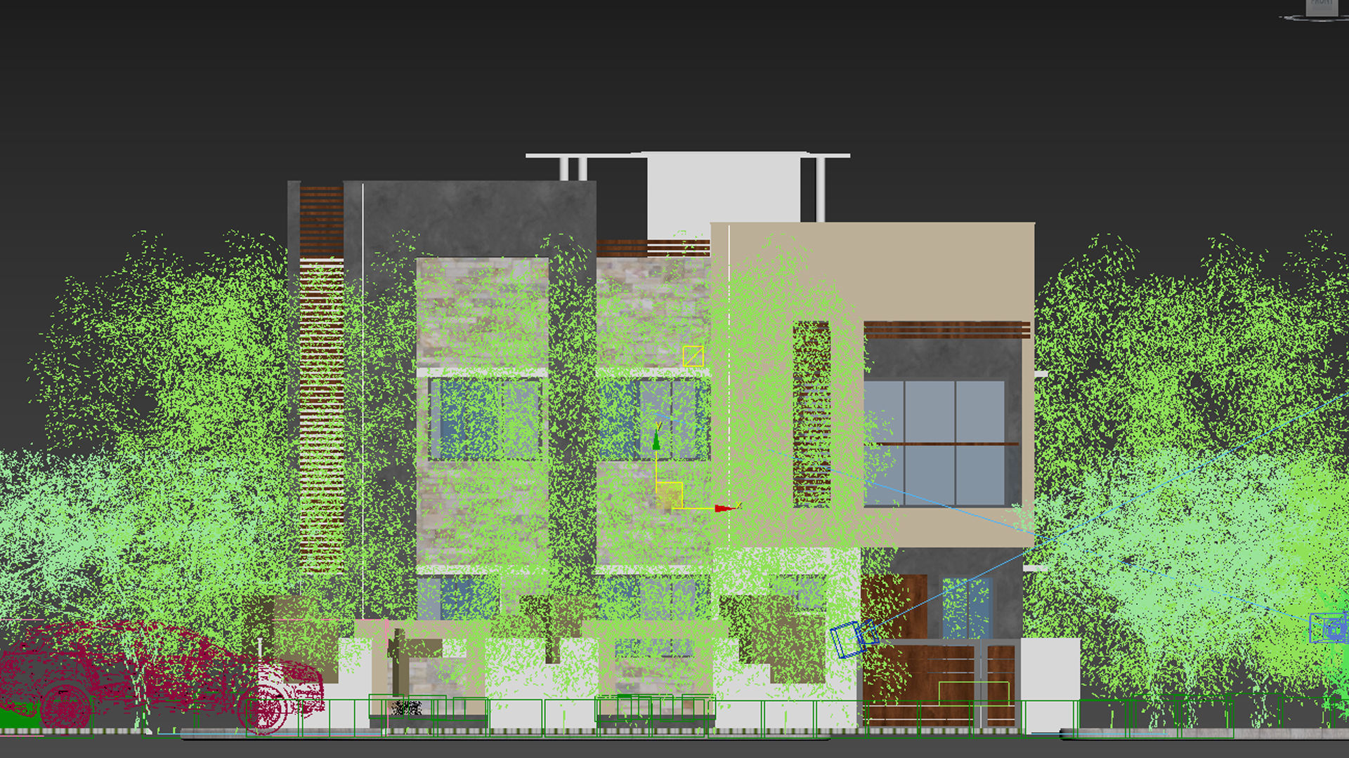 Modern Villa Night House 3D model_6