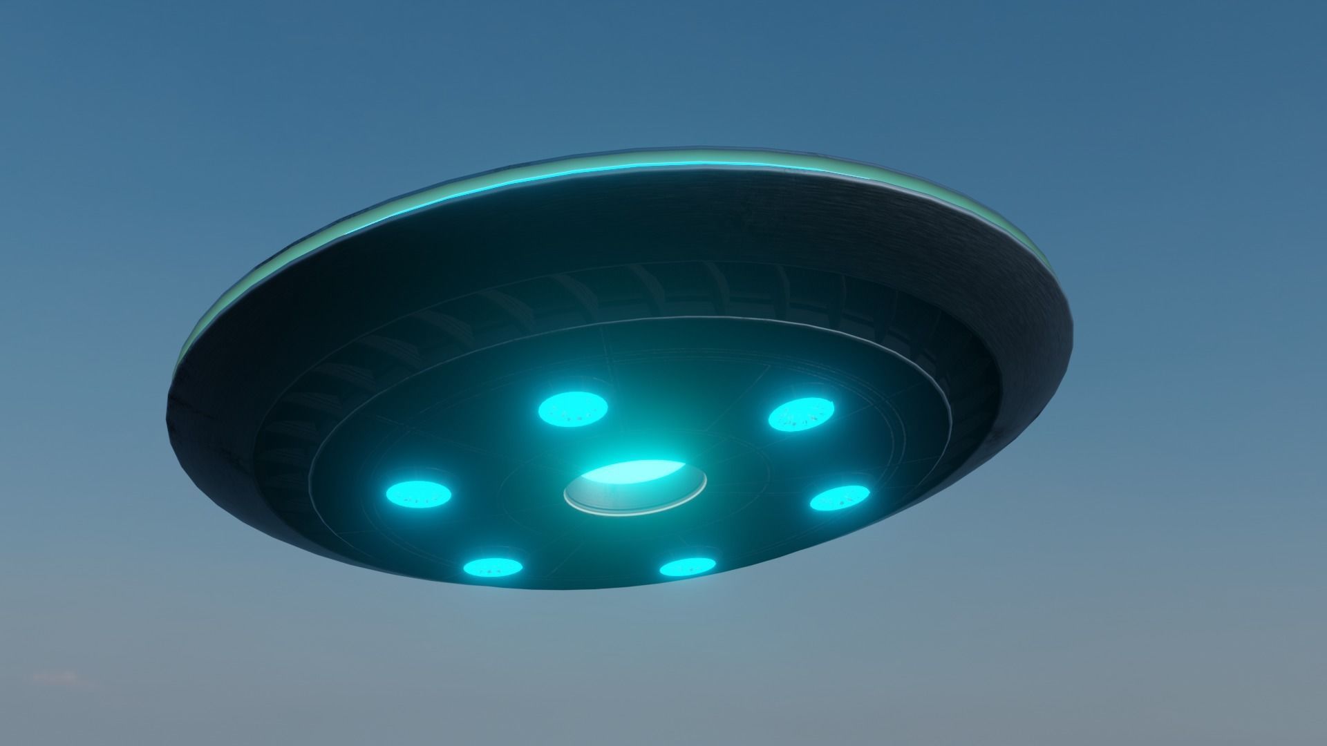 UFO 3D MODEL FOR GAME AND ANIMATION  Low-poly 3D model_1