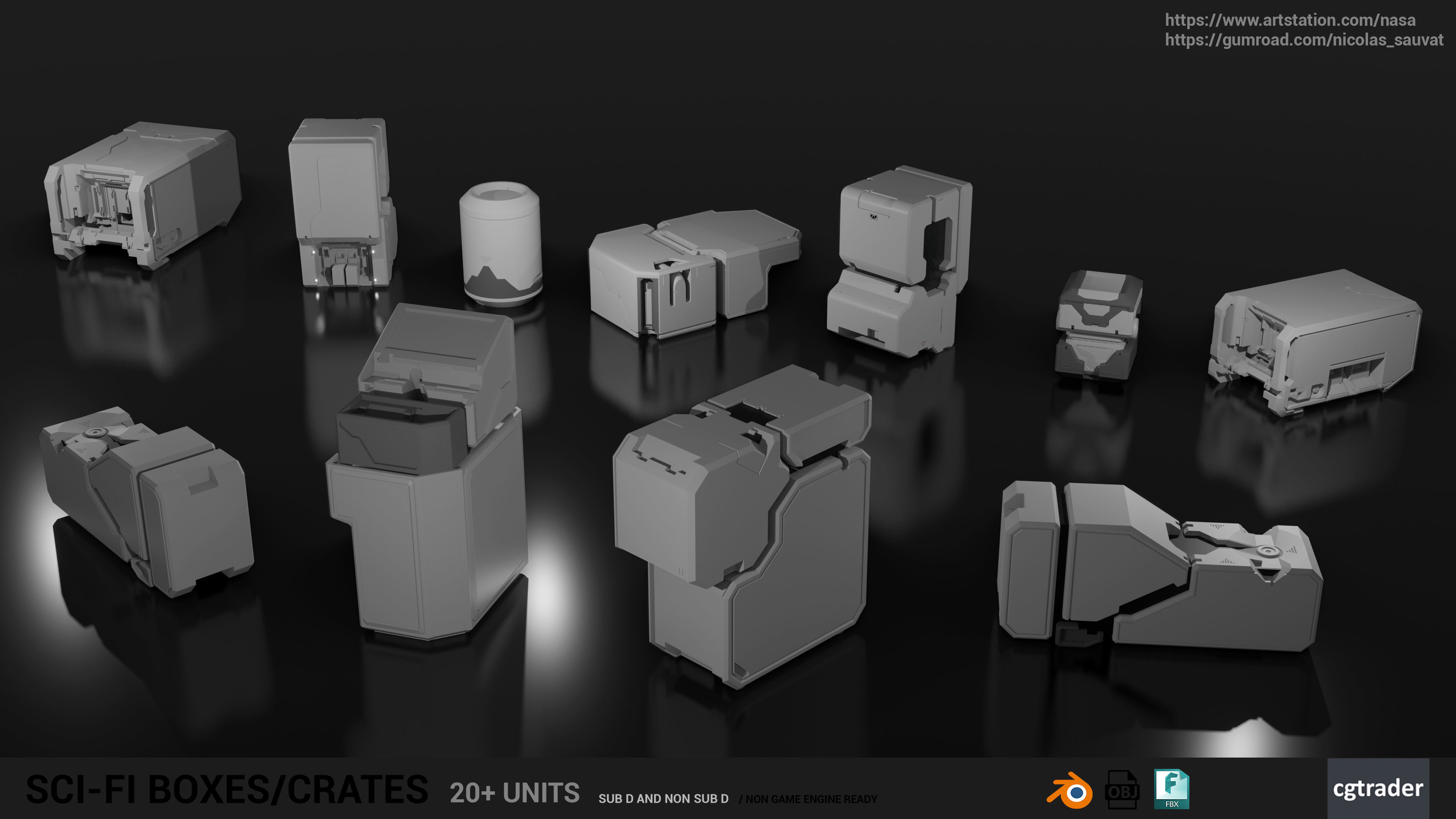 SCI-FI BOXES KIT 3D model_1