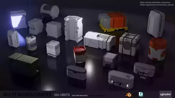 SCI-FI BOXES KIT 3D model SCI-FI BOXES KIT 3D model