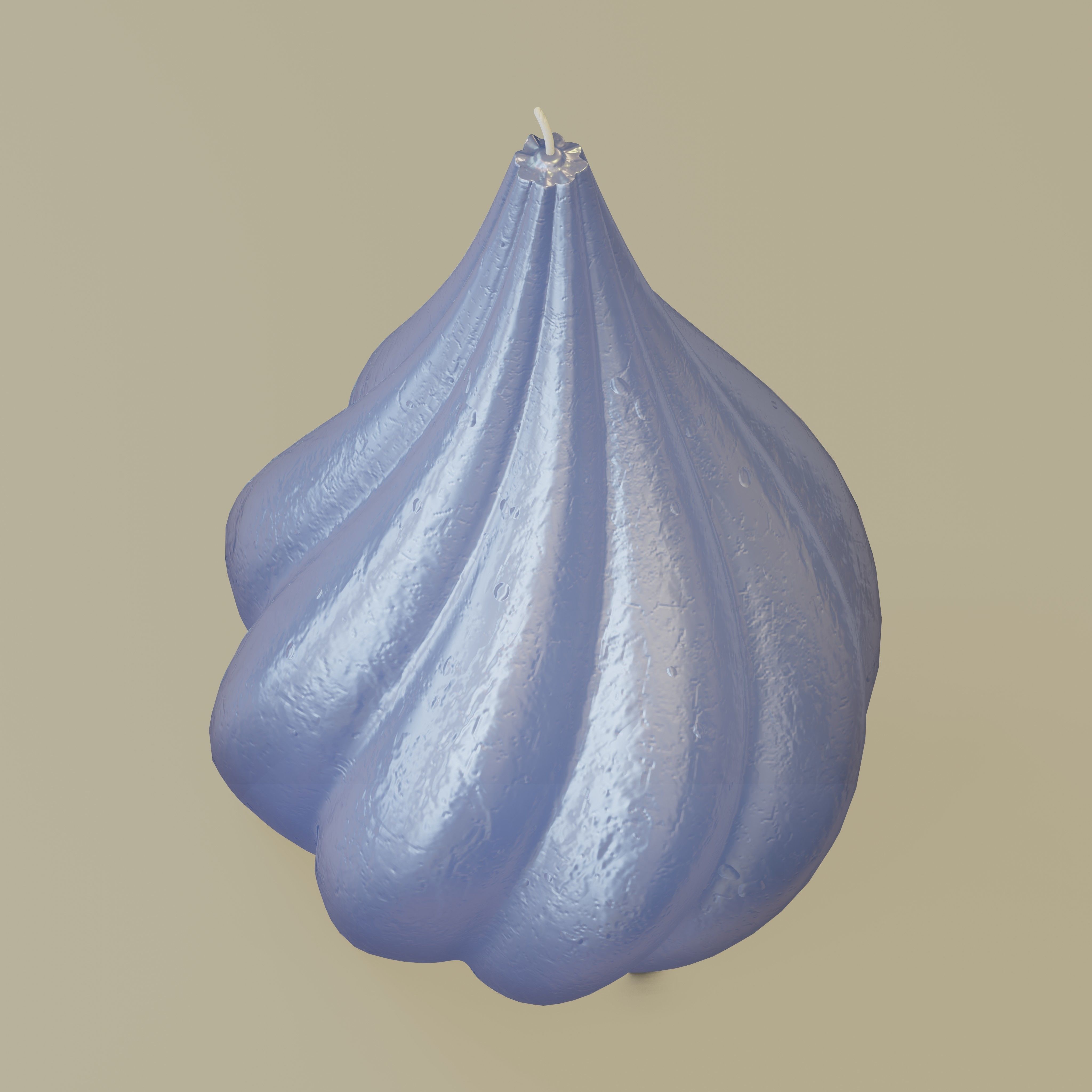 Twisted pear shaped candle  3D model_1