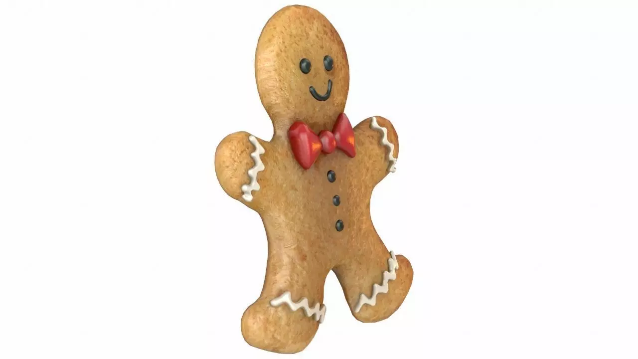 Gingerbread Man 3D model_0