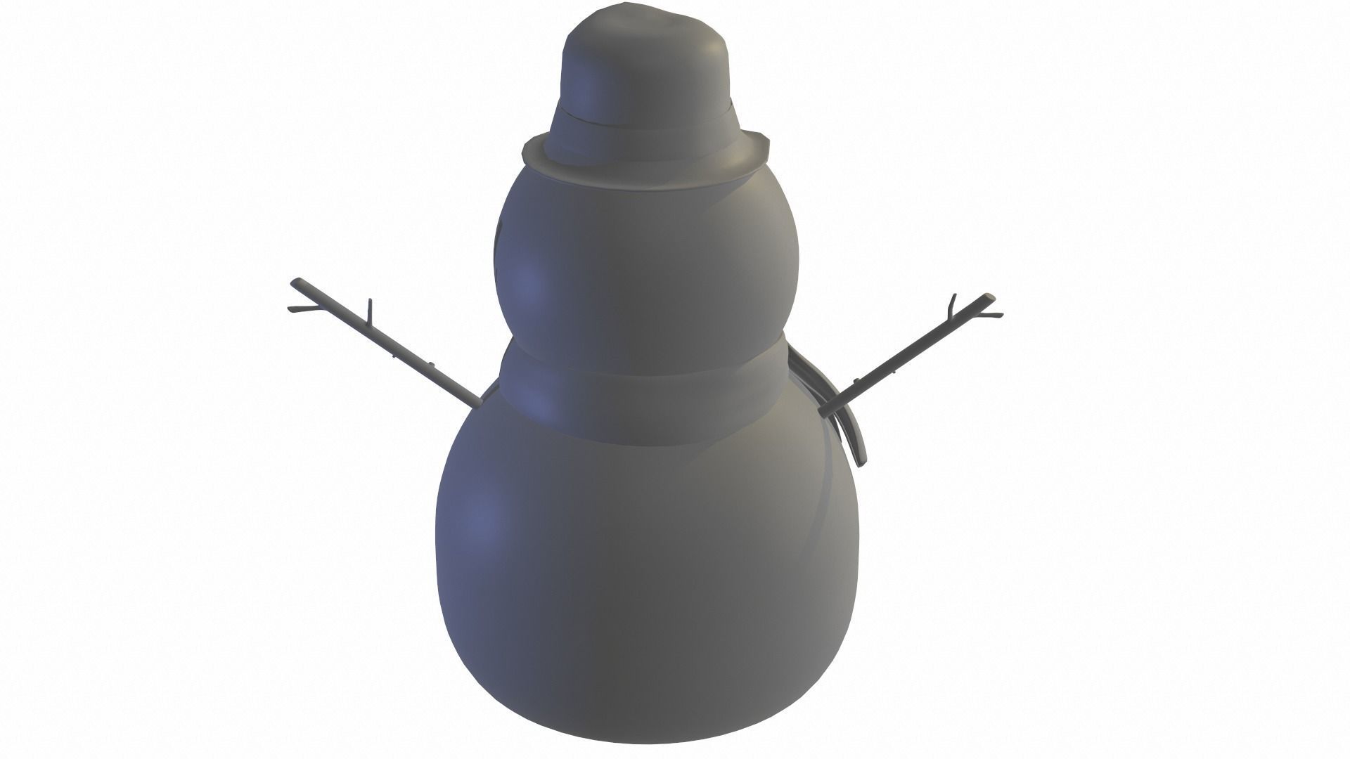 Snowman wearing scarf and hat 3D model_9