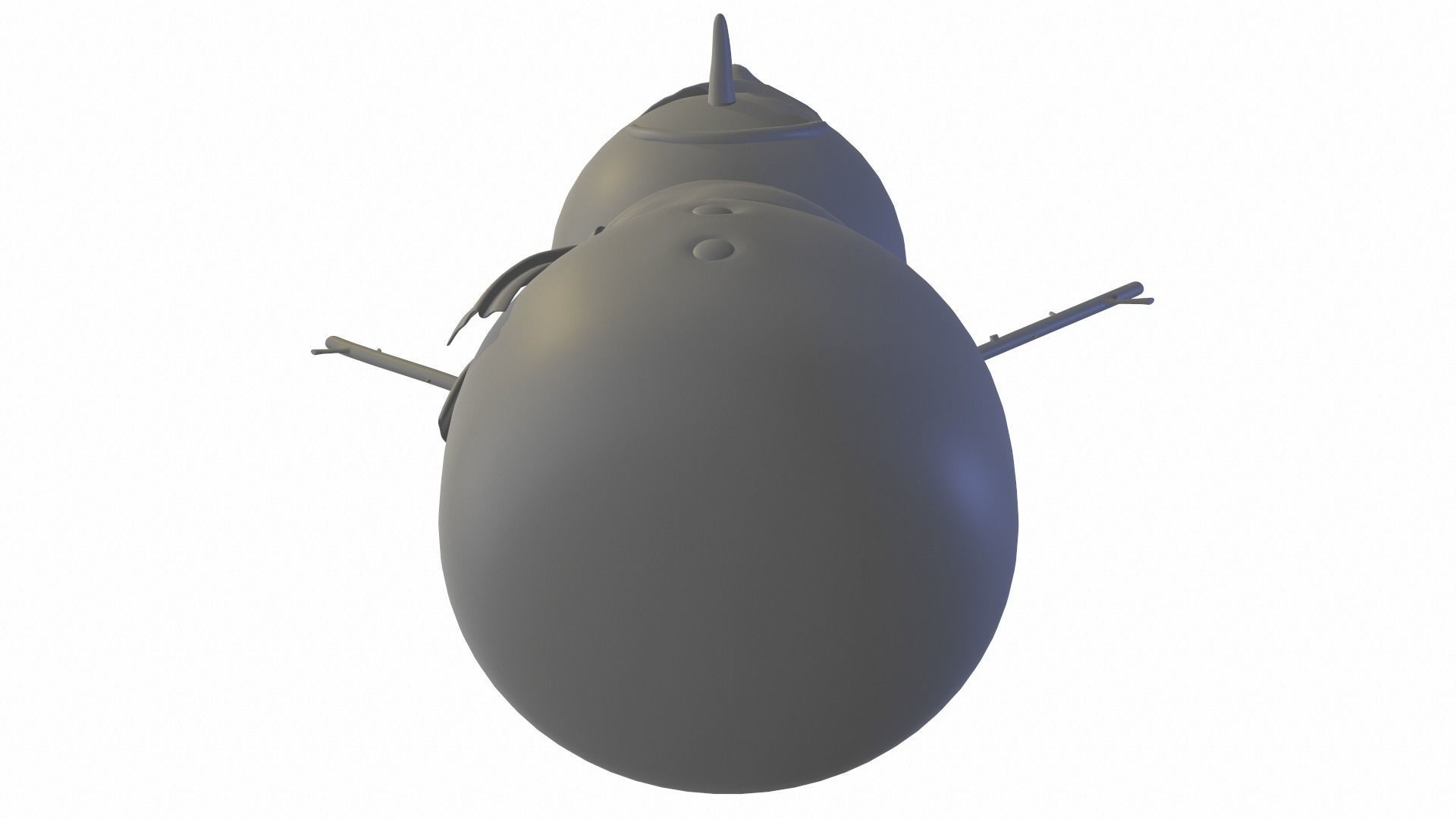 Snowman wearing scarf and hat 3D model_10