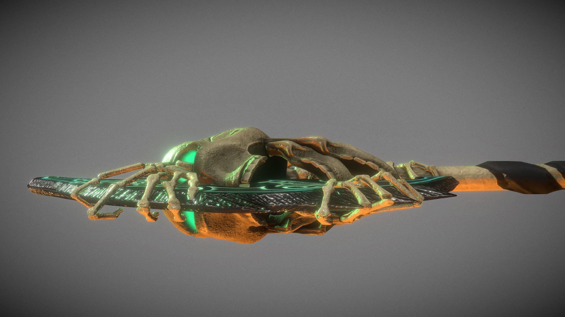 Skelton Axe Low-poly 3D model_1