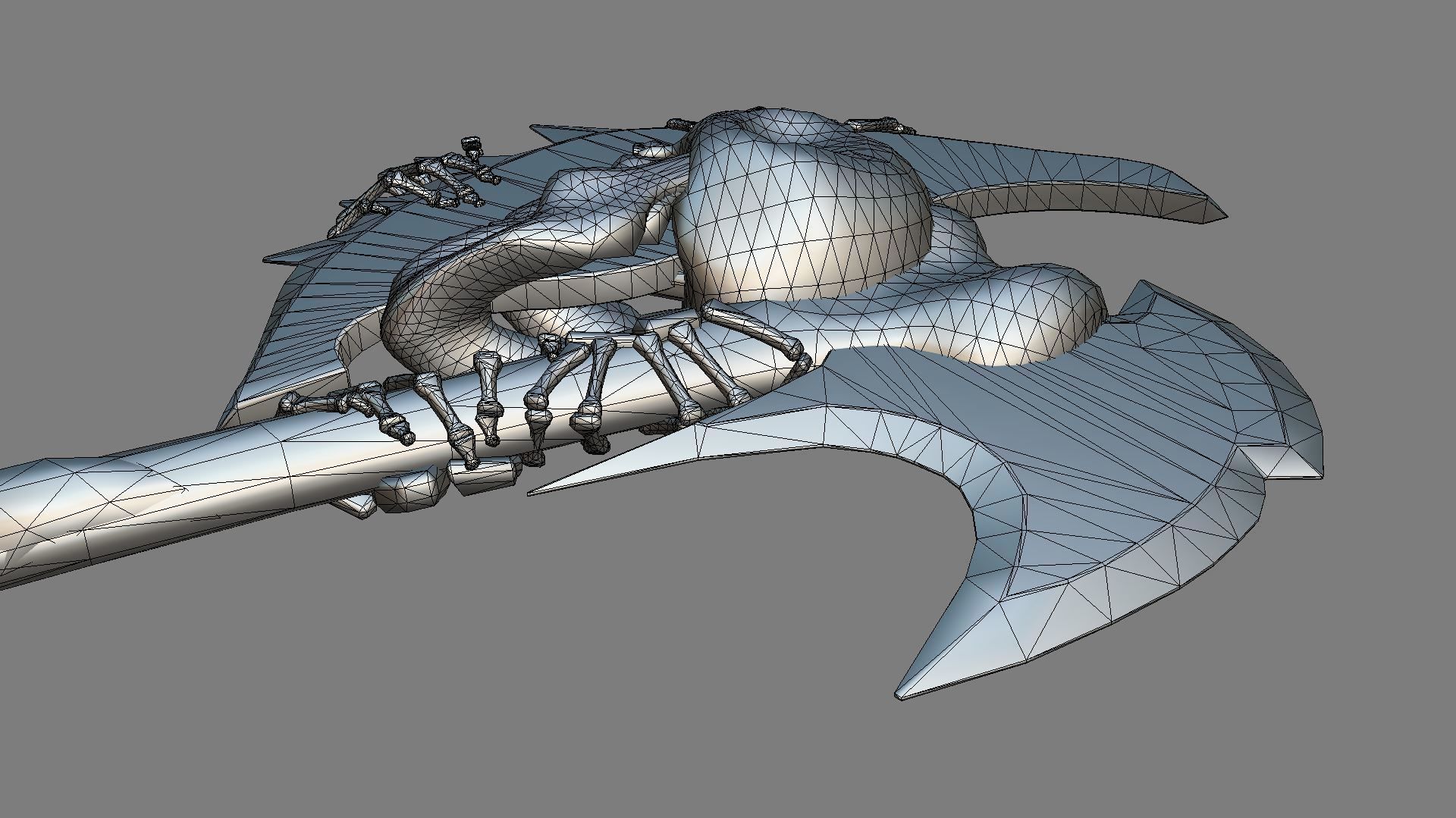 Skelton Axe Low-poly 3D model_6