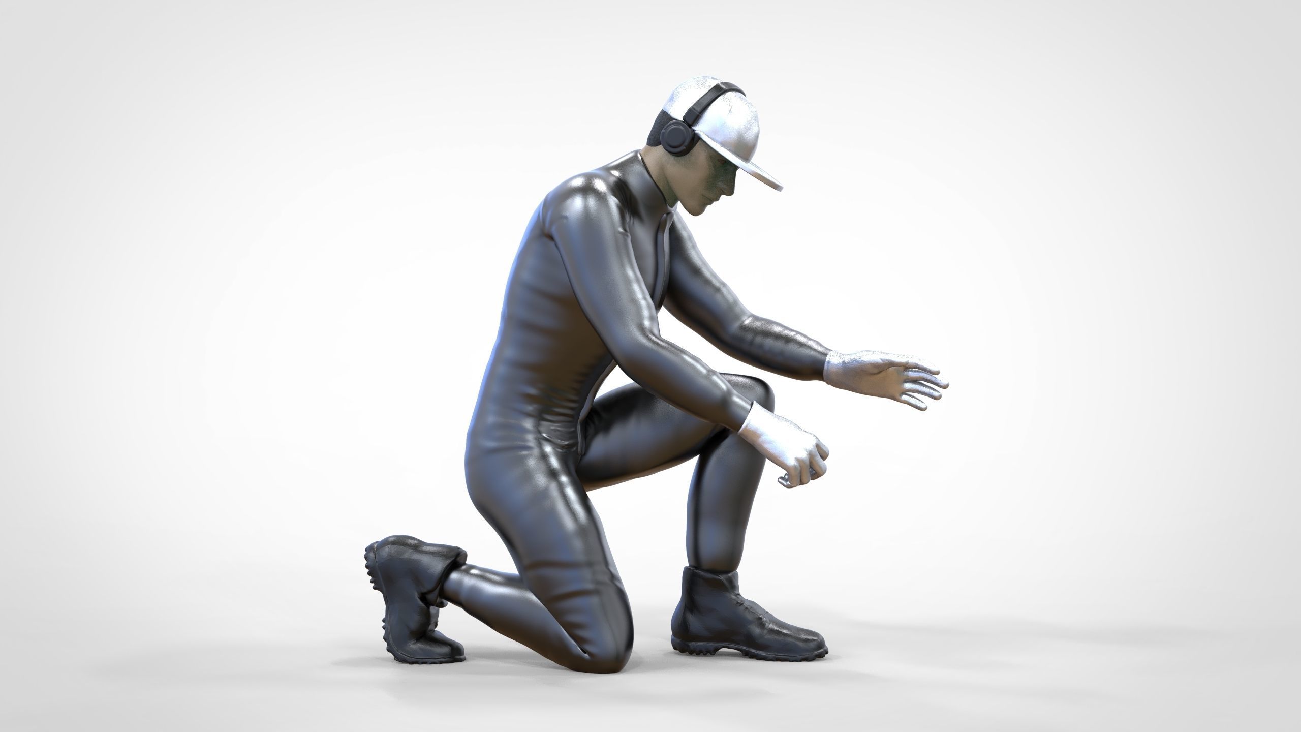 N2 Mechanic or pit crew 1 64 Miniature 3D print model_3