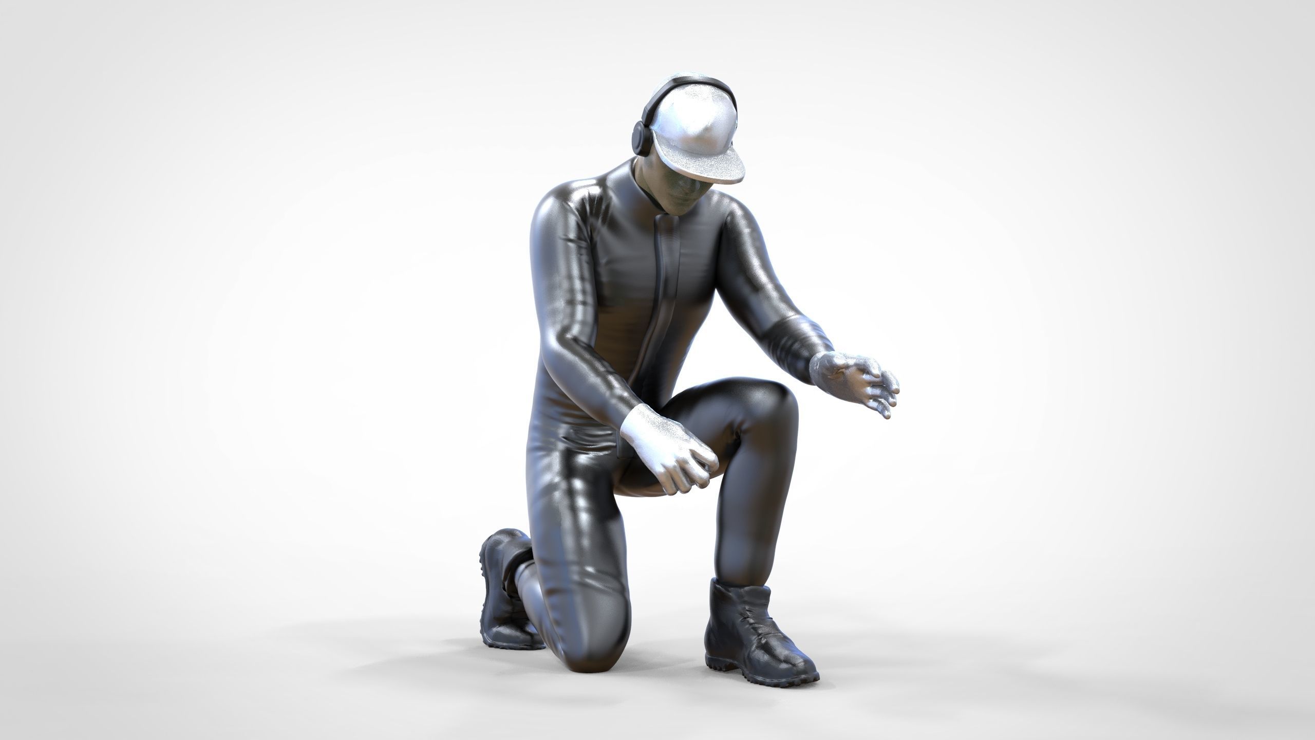 N2 Mechanic or pit crew 1 64 Miniature 3D print model_19