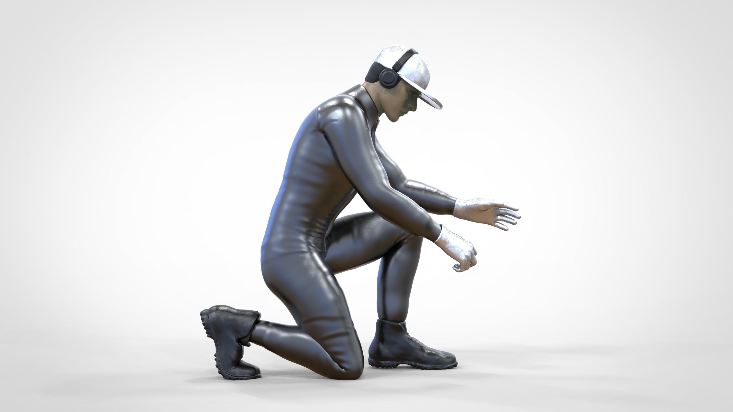 N2 Mechanic or pit crew 1 64 Miniature 3D print model_2