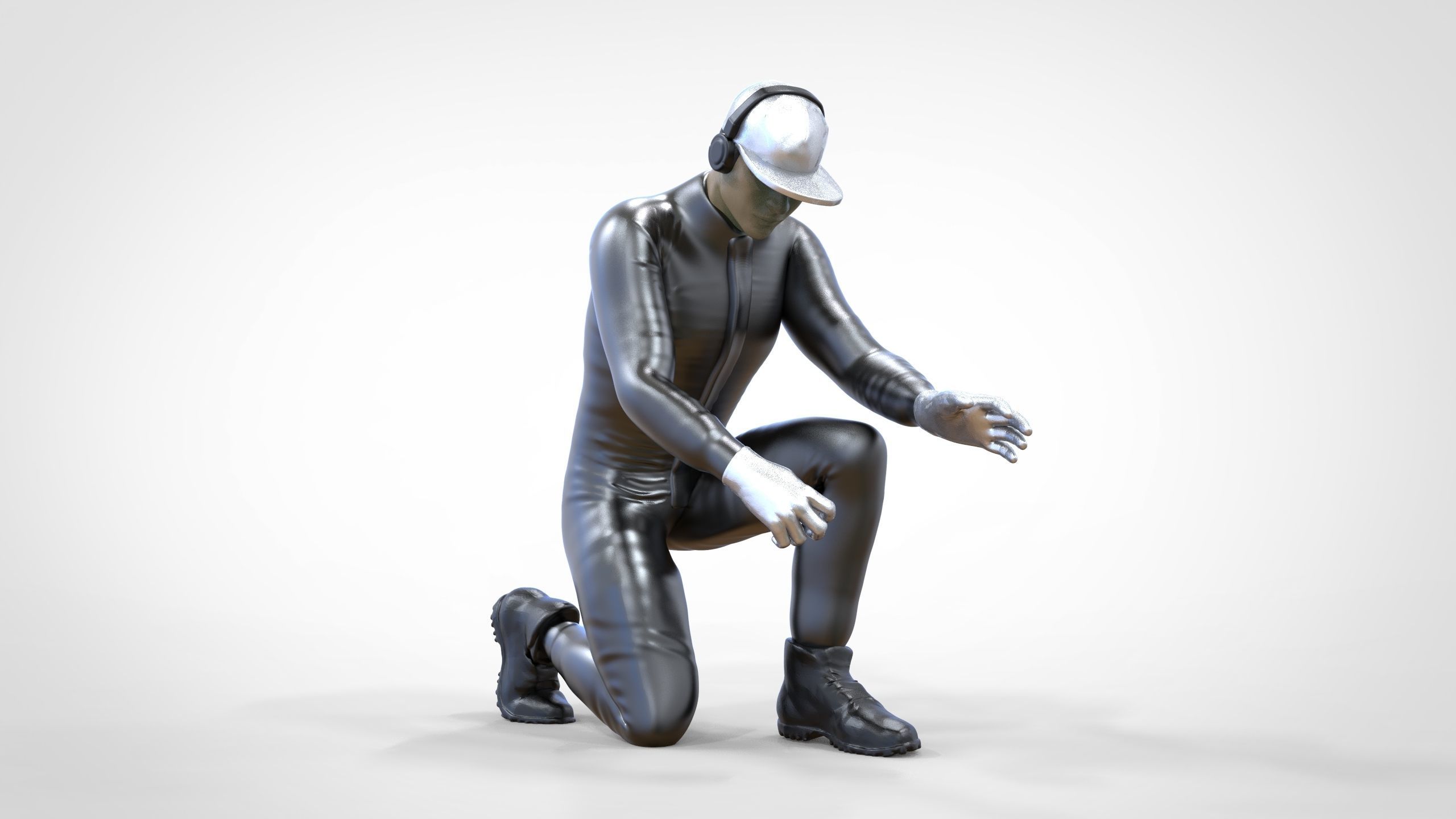 N2 Mechanic or pit crew 1 64 Miniature 3D print model_20