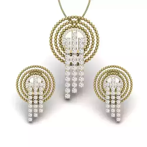Women pendant-earrings set 3dm render detail 3D print model Women pendant-earrings set 3dm render detail 3D print model