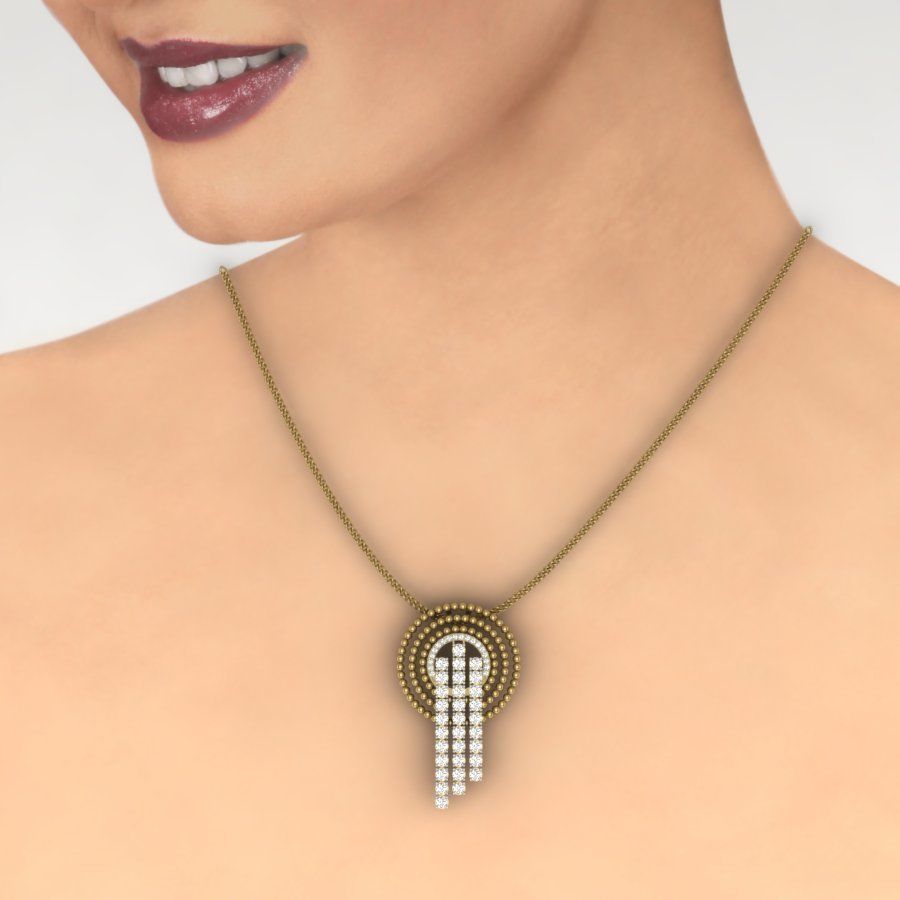 Women pendant-earrings set 3dm render detail 3D print model_8