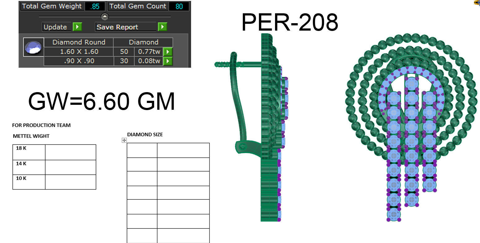 Women pendant-earrings set 3dm render detail 3D print model_6
