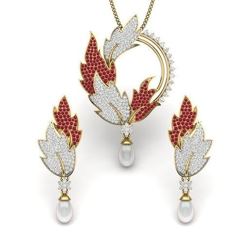 Women pendant-earrings set 3dm render detail 3D print model