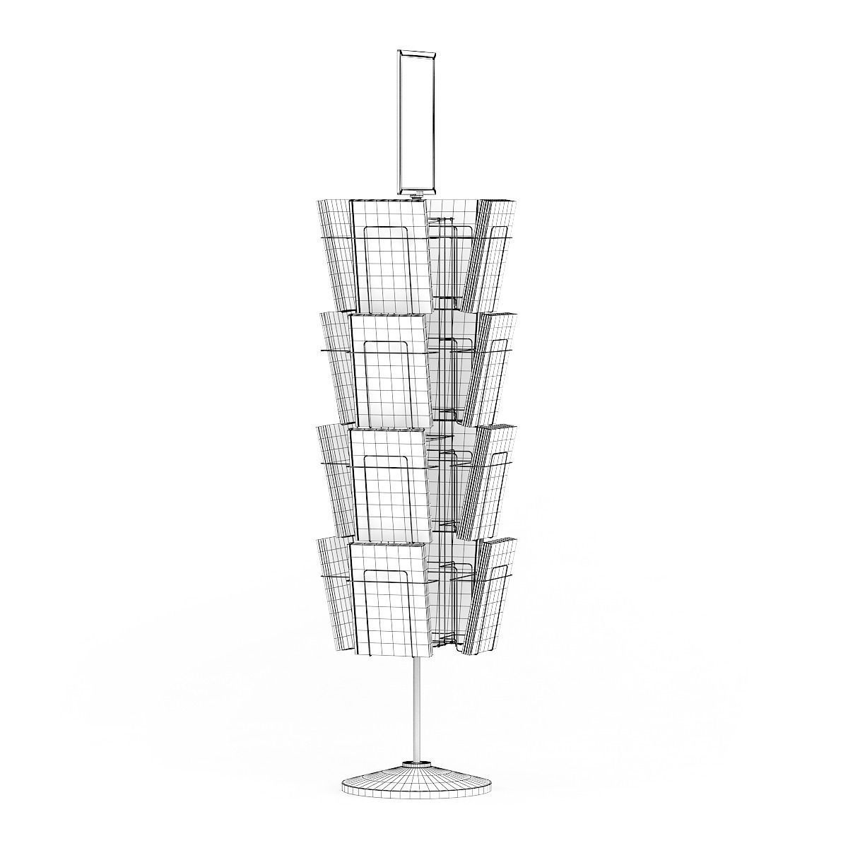 Market Stand with Magazines 2 3D model_1