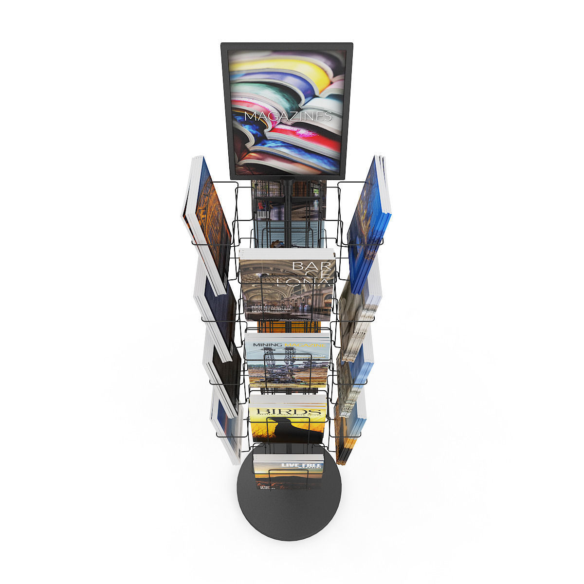 Market Stand with Magazines 2 3D model_4