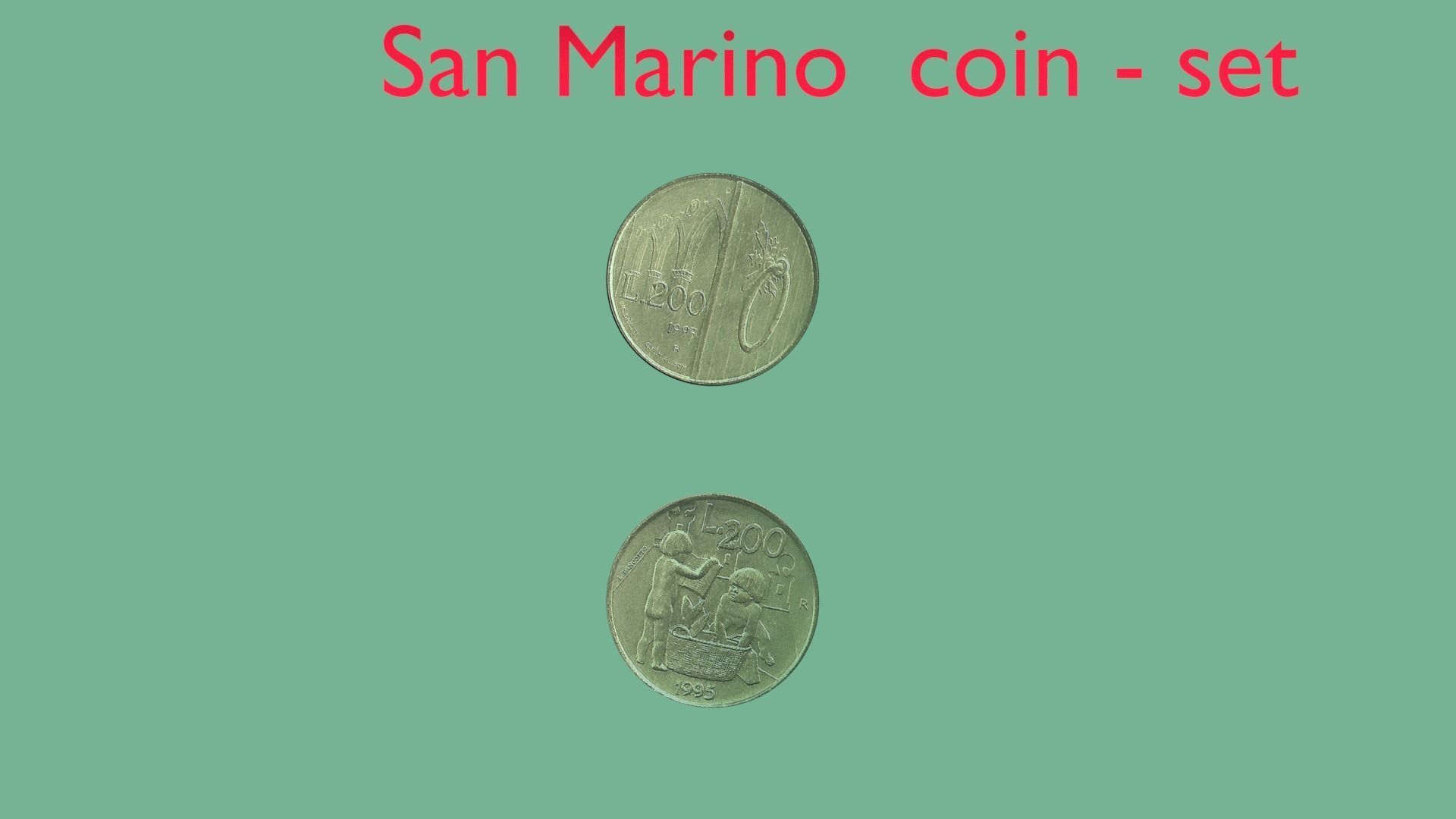 San Marino coin - set model 3D model_1