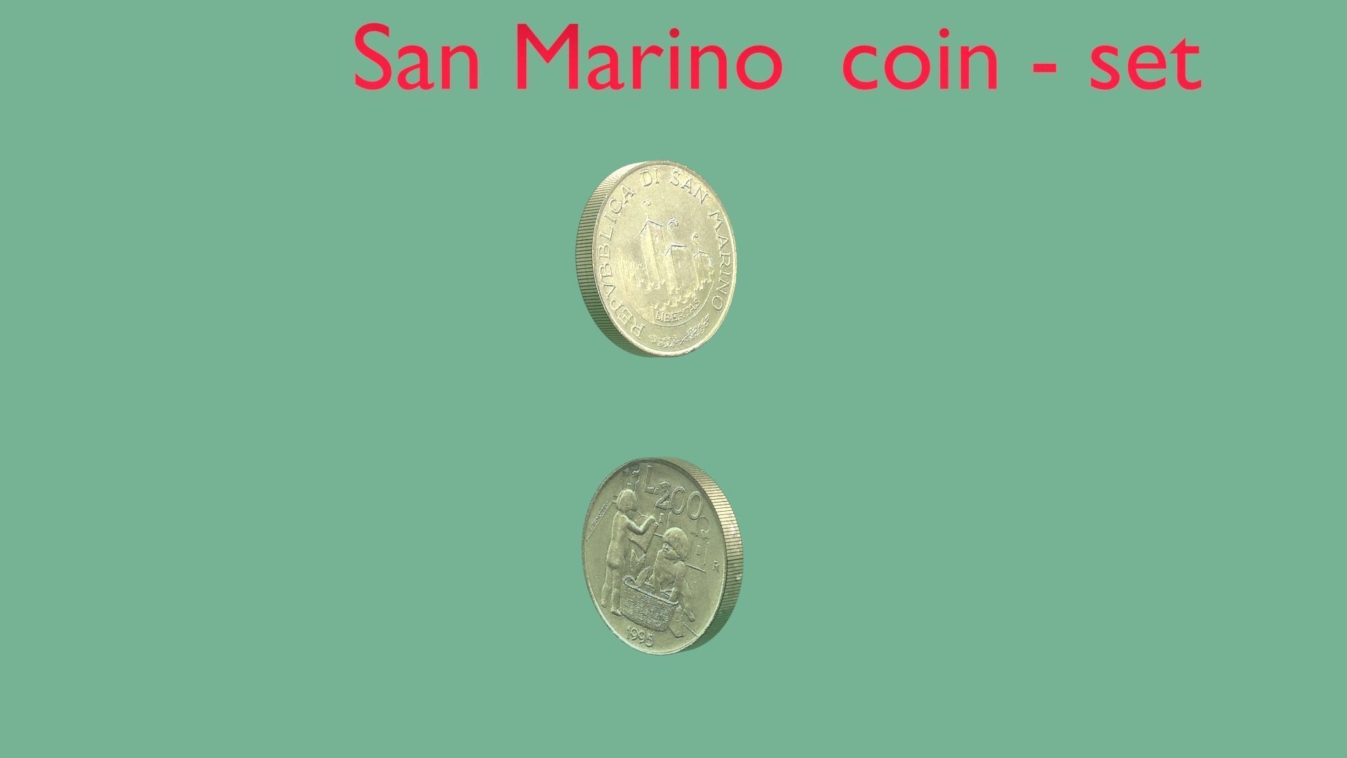 San Marino coin - set model 3D model_2