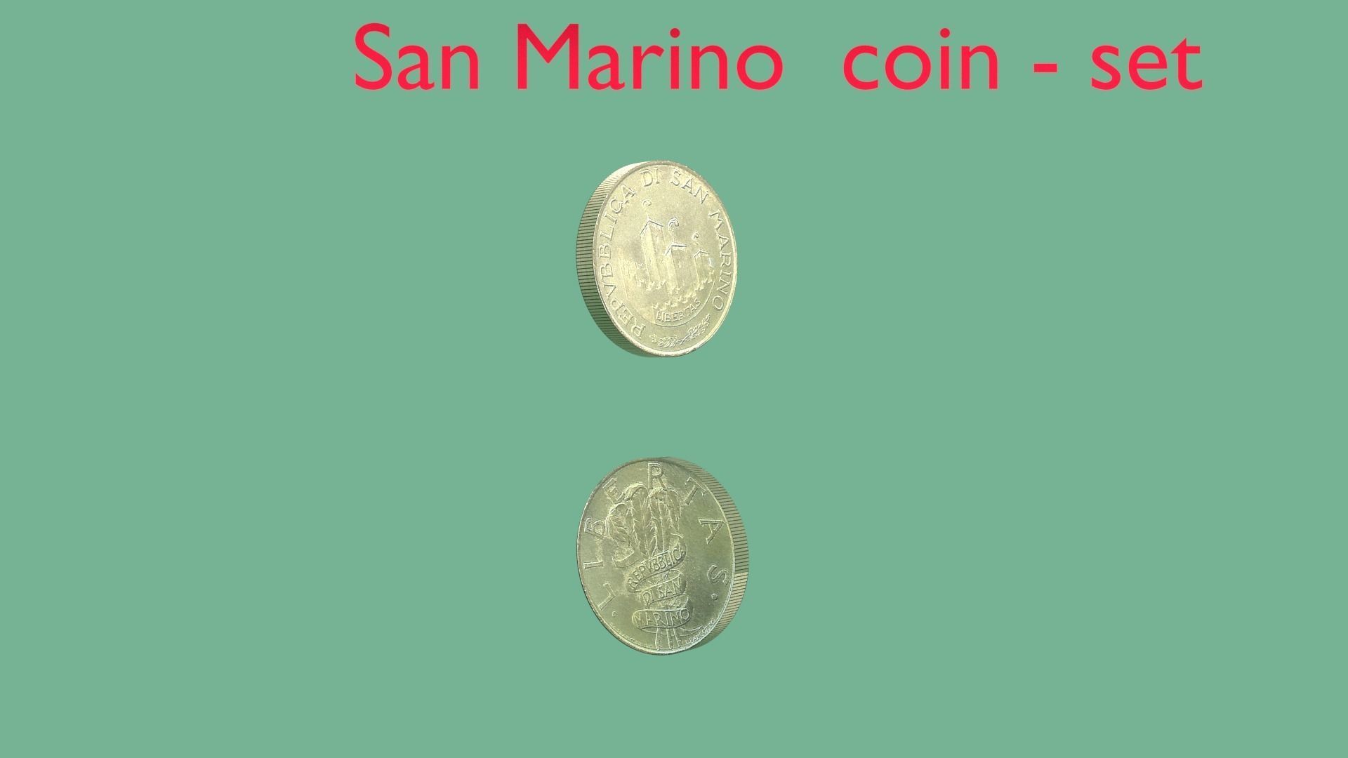 San Marino coin - set model 3D model_3