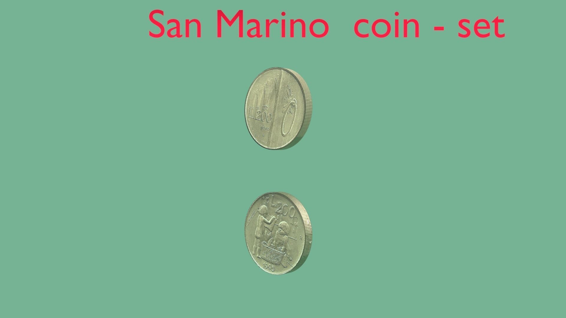 San Marino coin - set model 3D model_0