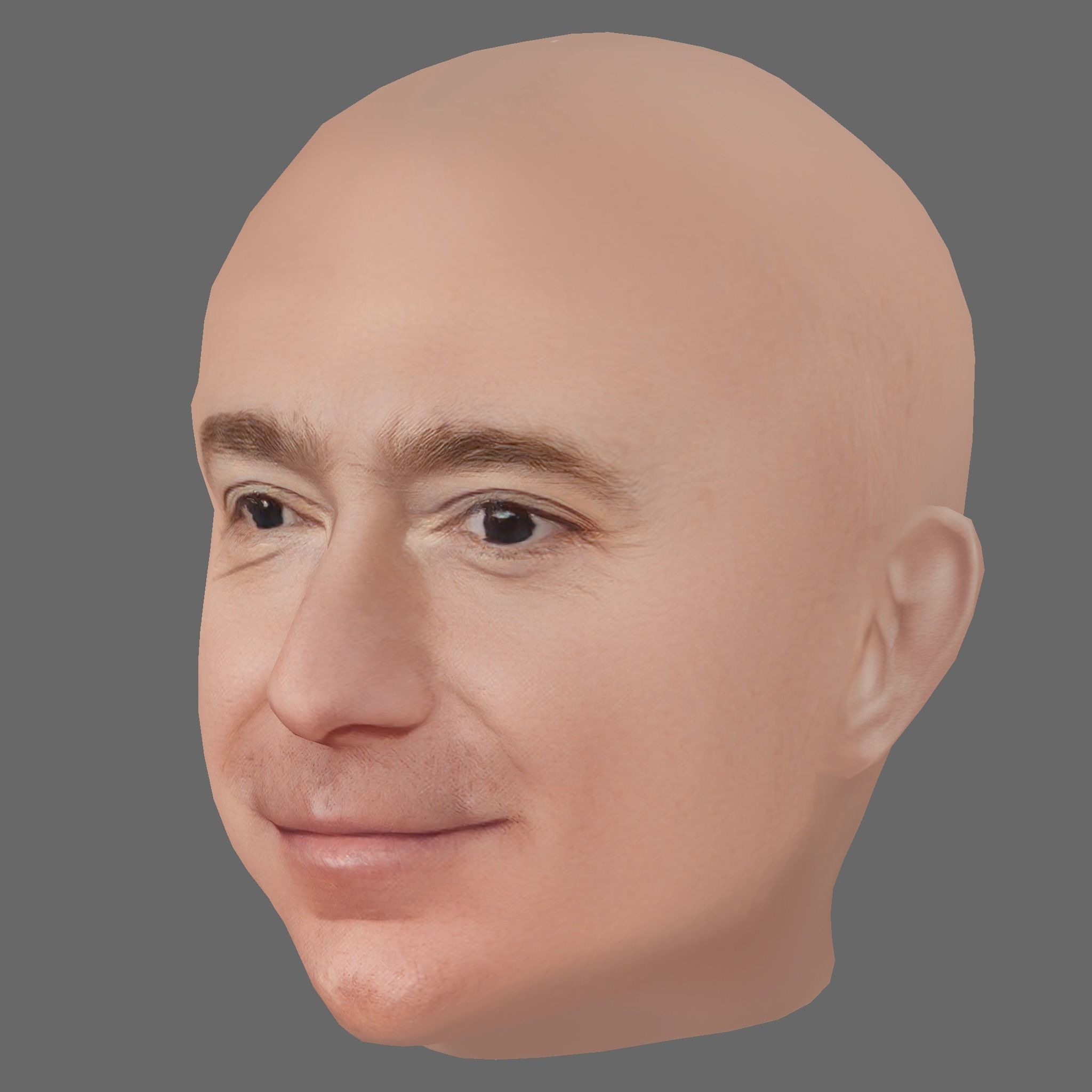 Jeff Bezos Head - Lowpoly head for game Low-poly 3D model_1