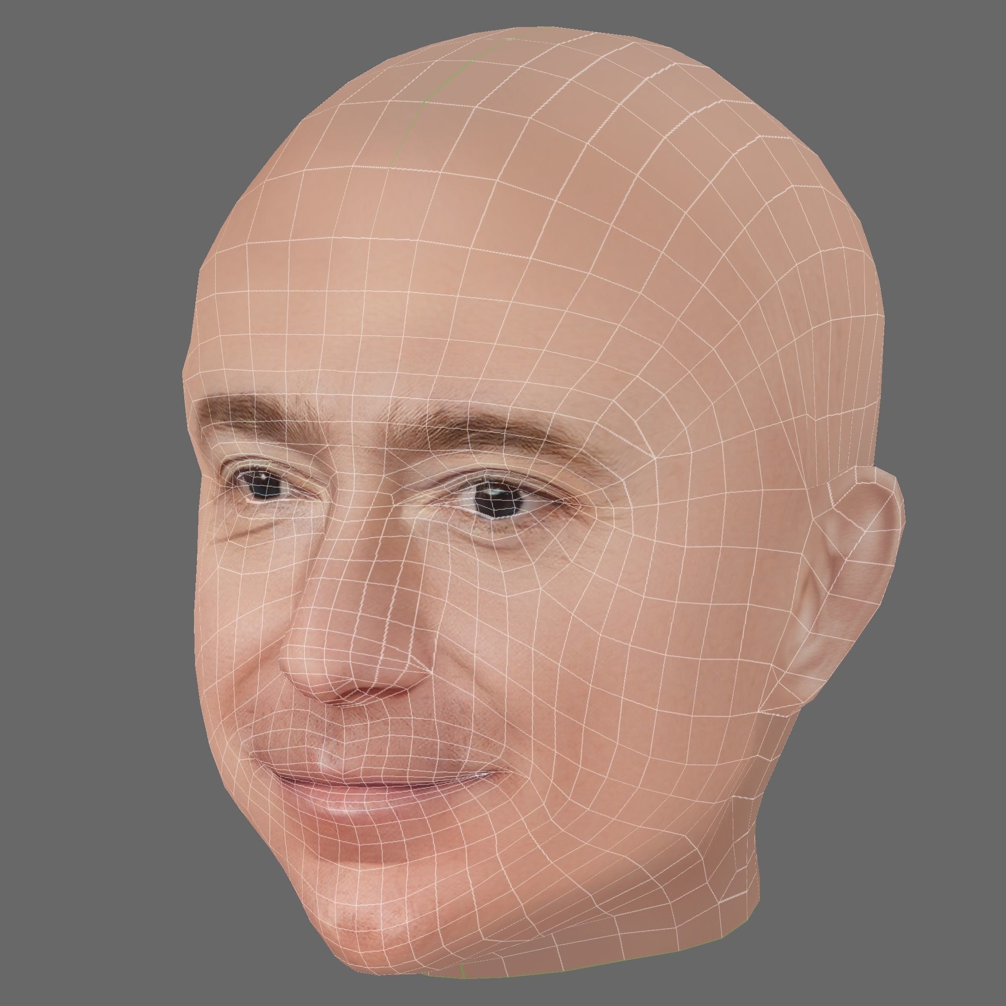 Jeff Bezos Head - Lowpoly head for game Low-poly 3D model_7