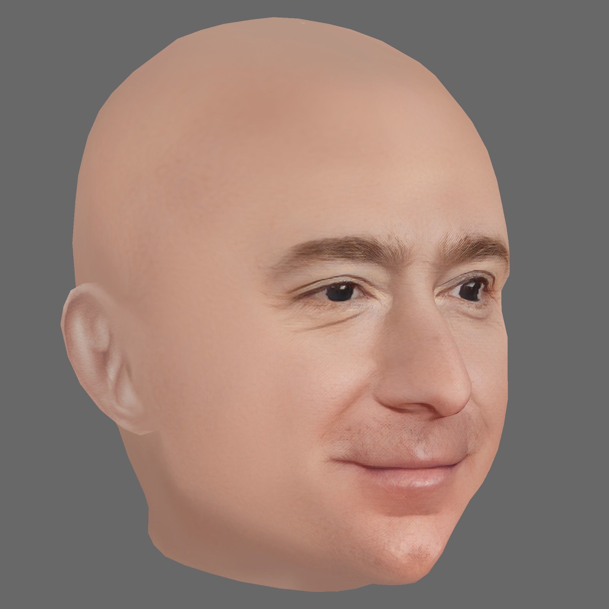 Jeff Bezos Head - Lowpoly head for game Low-poly 3D model_6