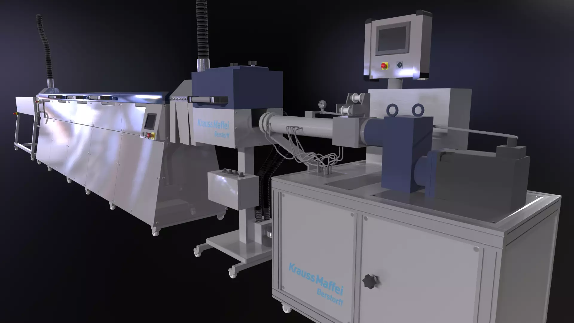 KraussMaffei Berstorff extruder machine Low-poly 3D model