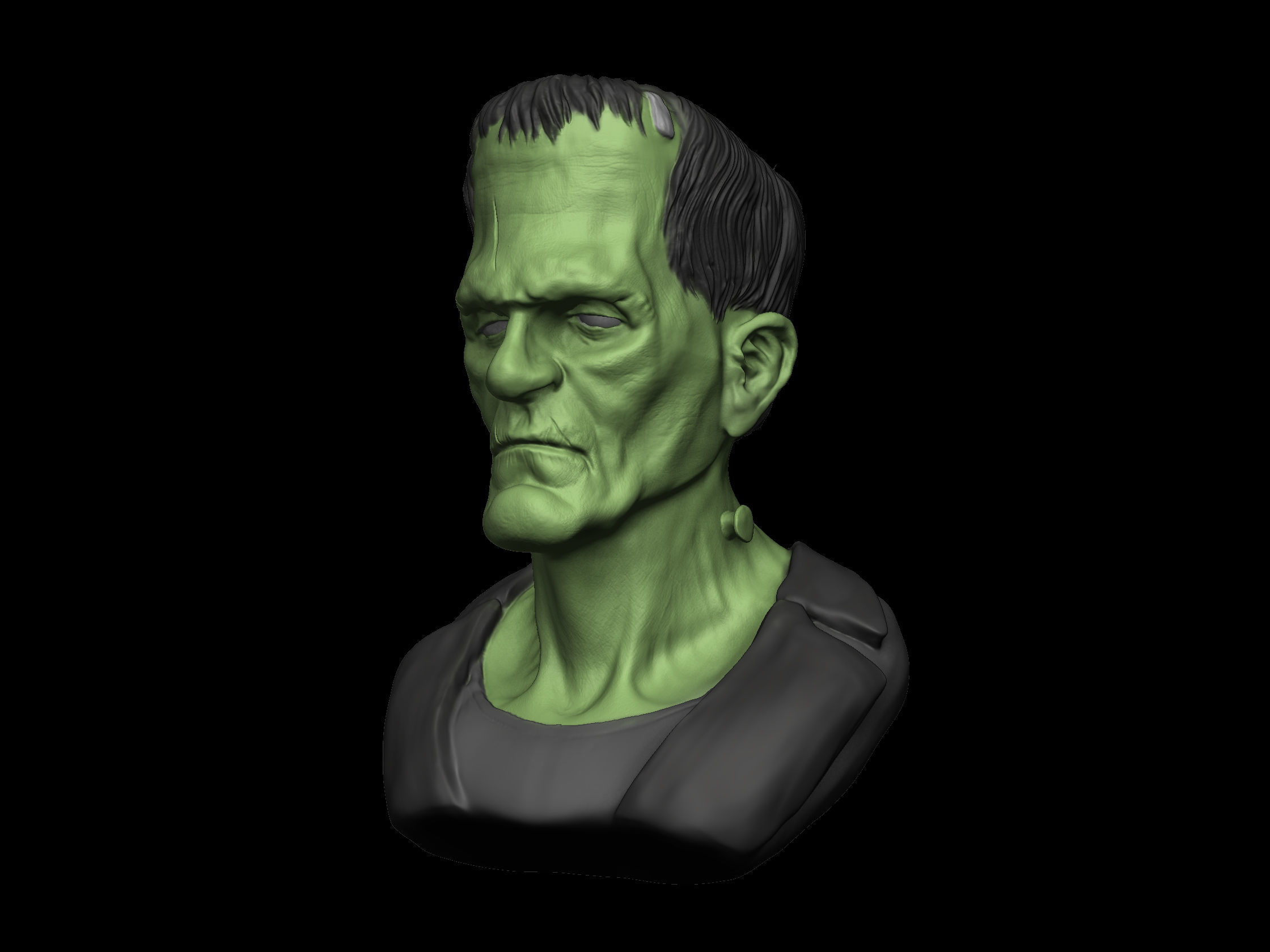 Frankenstein bust 3D print model_1