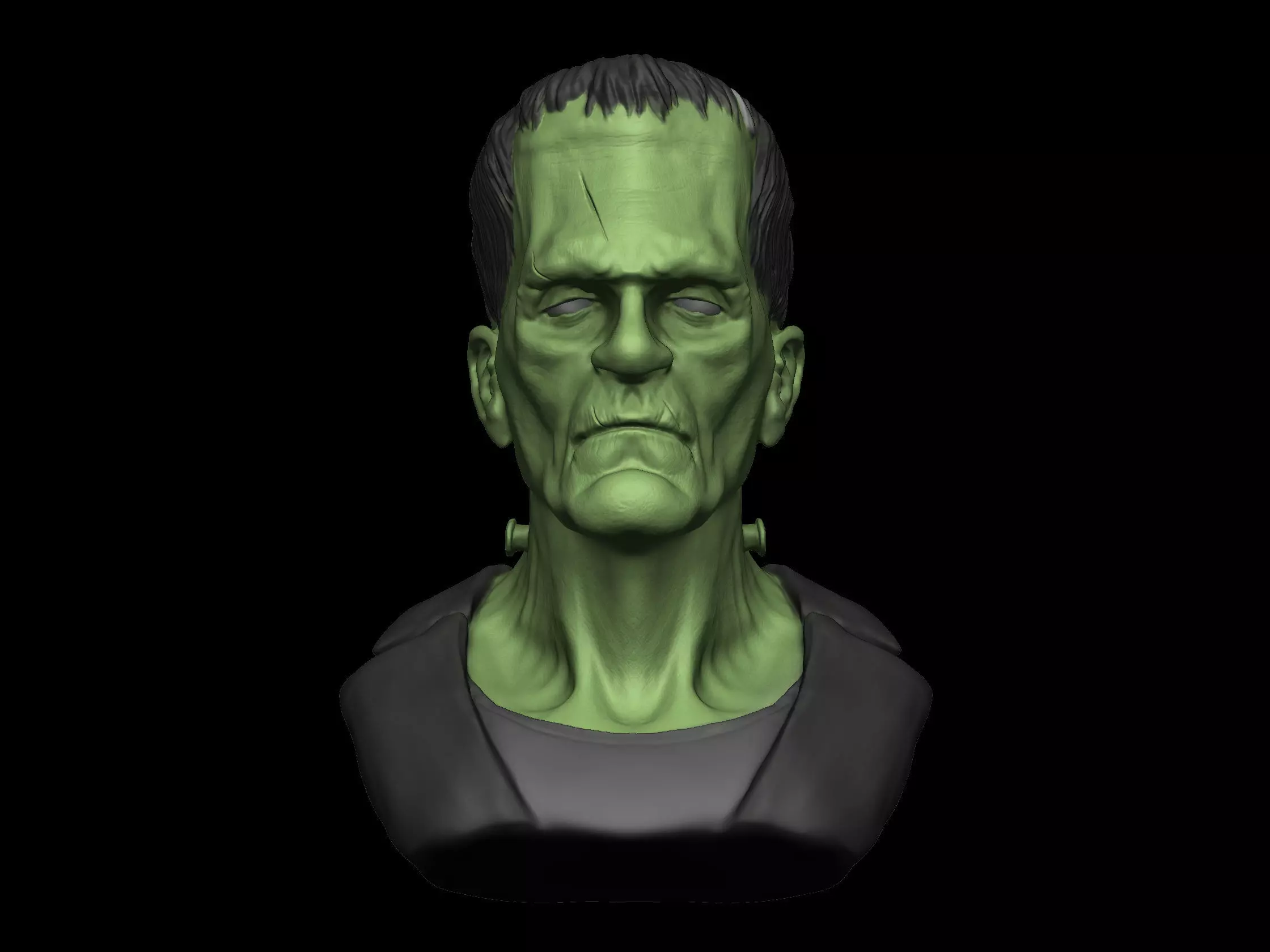 Frankenstein bust 3D print model_0