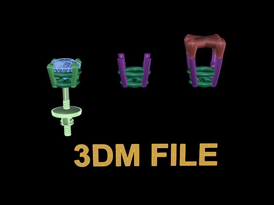 4-Prong Solitaire Earring 4mm50 3D print model_4