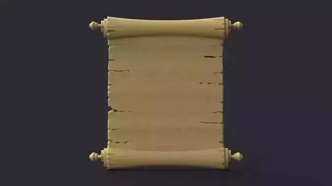 Parchment wooden scroll 3D print model