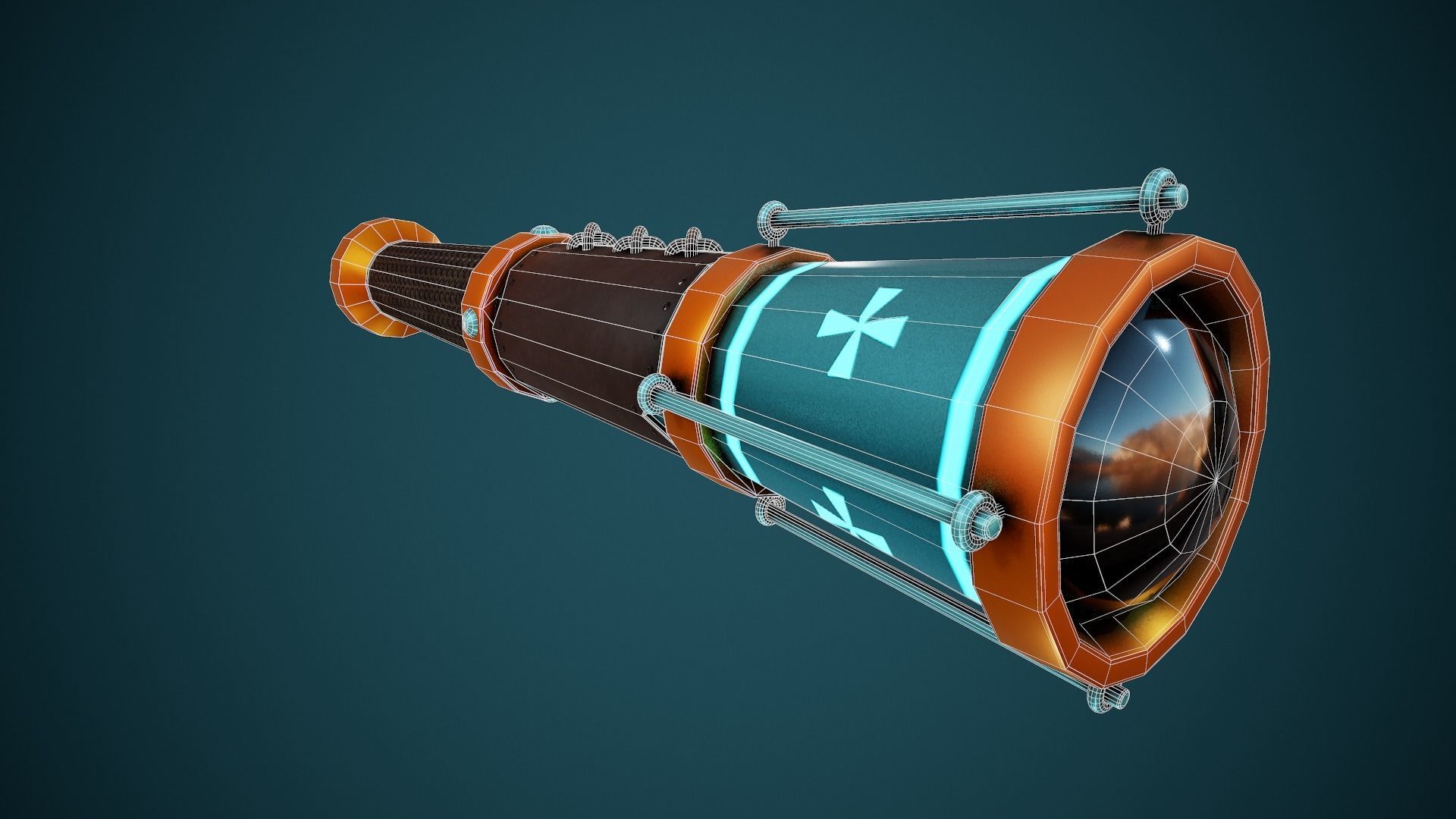 Stylized Spyglass - Tutorial Included Low-poly 3D model_3