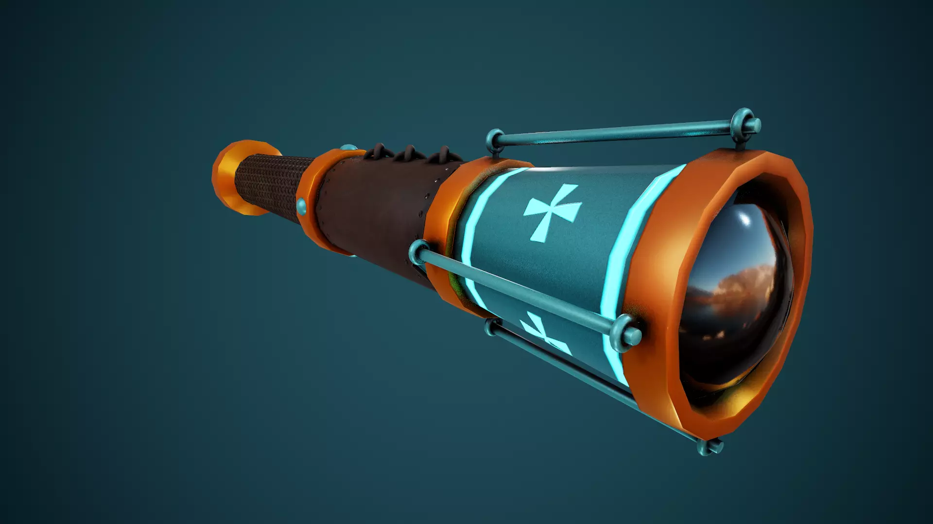 Stylized Spyglass - Tutorial Included Low-poly 3D model_0