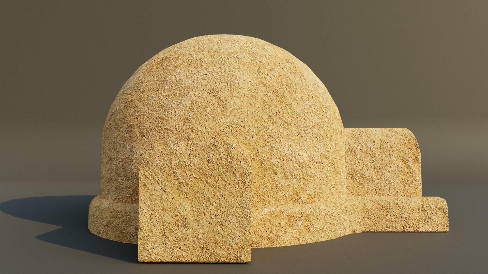 Tatooine Dwelling Hut Low-poly 3D model_2